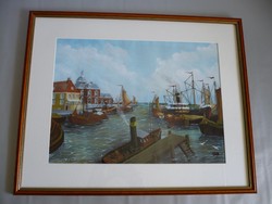Yvette Mannee holland festő Hajók és kikötők sorozat/8.