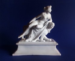 J.H. von Dannecker: Ariadne és a párduc, Mintion(?) porcelán/biszkuit szobor, XIX.sz.