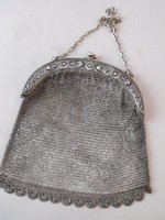 Antik ezüstözött alpaka színházi táska