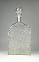 0R111 Antik fújt üveg pincetok dugóval 32.5 cm