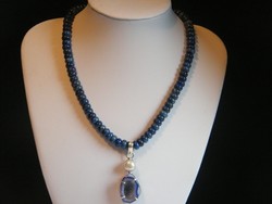 Lapis Lazuli nyaklánc,Druzy medállal