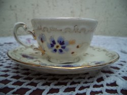 Zsolnay búzavirág mintás mokkás csésze kistányérjával Pótlásnak