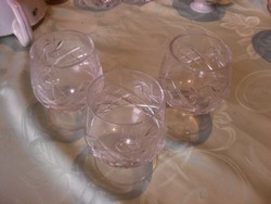 Konyakos kristály pohár 3 darab