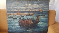 Haranglábi Nemes József festmény, olaj, vászon, jelzett 1925