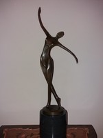 1 Ft-os aukció// Női akt - Art deco bronz szobor