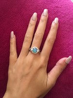 Kék opál köves ezüst gyűrű
