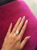 Fehér opál köves ezüst gyűrű