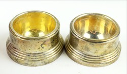 Silver Spice Container Pair with Gold Plating