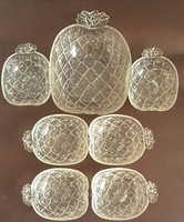Retro üveg Ananász alakú kompótos vagy nasis készlet