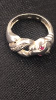 Rubin Köves párduc ezüst gyűrű 15,5mm