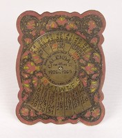 AE42 Antik festett réz naptár öröknaptár 1926-65