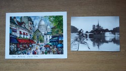 Két kép Párizsból: festmény Montmartról és egy 1942-es fekete-fehér fotó