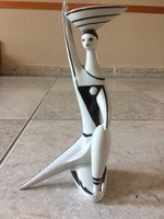 Zsolnay Art Deco Tálat Tartó Nő