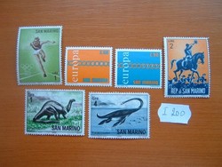 SAN MARINO 6 DB VEGYES  POSTA-TISZTA  I.200