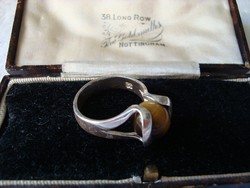 Macskaszem golyós ezüst gyűrű