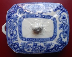 Antik Japán bonbonier - 6 x 14 x 18 cm. - EGYIK FÜLE LETÖRT - porcelán