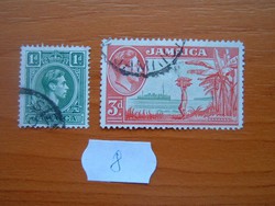 JAMAICA 1+3 D 1938 -1952 VI. György király 2 DB 8