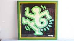 Eredeti ! Keith Haring szignós nagy méretű lithográfia !