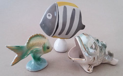 Porcelán hal figurális dísz 3 db
