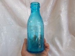 Régi kék gólyás  tejesüveg  központi tejcsarnok rt