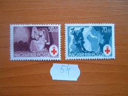 50 + 70 FILLÉR 1944 Vöröskereszt 2 DB POSTA-TISZTA  54