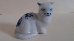 Bohemia kék mintás porcelán macska, cica
