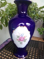 hollóházi ritka kék rózsás váza