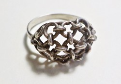 Fonott mintás ezüst gyűrű