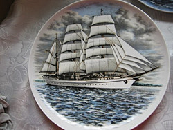 Ritkaság! 3 db-os Kaiser vitorlás hajó tányér gyűjtemény feng shui kelléknek is