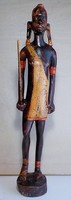 Faragott afrikai bennszülött férfi szobor ,  látványos nagy méret 