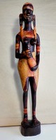 Faragott afrikai bennszülött nő szobor ,  látványos nagy méret 