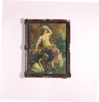 Girl with Swans in Frame