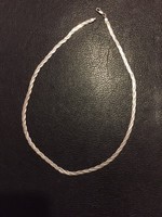 Nagy leárazások nálam! 925-ös Ezüst, 46,5 cm hosszú, jelzett, 3 szálas fonott nyaklánc (NB)