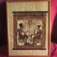 Szek1 Egyiptomi kép pergamen papíron szignózott 44x32 cm