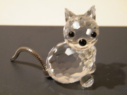 Régi Swarovski Silver Crystal macska, cica