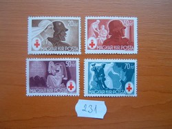 20-70 FILLÉR 1944 Vöröskereszt 4 DB POSTA-TISZTA 231