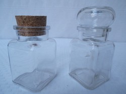 Üveg - 2 darab teás üveg  12 x 6 x 6 cm - hibátlan