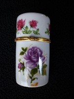 Rózsás porcelán angol doboz 