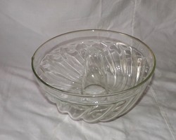 Üveg kuglóf forma  edény jelzett