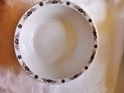 Retró Alföldi porcelán mintás szélű gulyás tányér, leveses tányér