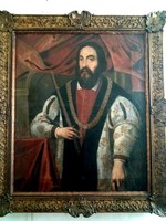 1 Ft-os aukció// IV. Béla király - 19.századi nagyméretű portré - Festmény