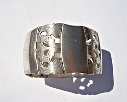 Antik német ezüst áttört mintás, cizellált ezüst szalvéta gyűrű