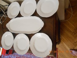 Zsolnay porcelán barokk, fehér, süteményes / szendvicses készlet