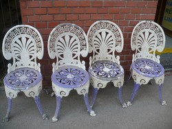 4 szép fém kerti szék asztallal