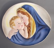 Keramos porcelán fali dísz Madonna és kis Jézus
