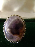 Antik ezüst női gyűrű eredeti természetes BÍBOR RUBIN kővel art deco a kő cca 30 k