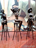 1 Ft-os aukció// Francia bárhölgyek bronz szobor 