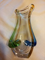F. Zemek gyönyörű cseh üveg váza, hibátlan 24 cm magas
