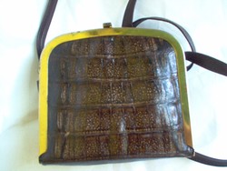 Vintage crocodile leather small shoulder bag