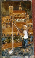 Mázas kerámia falikép  Szentendre